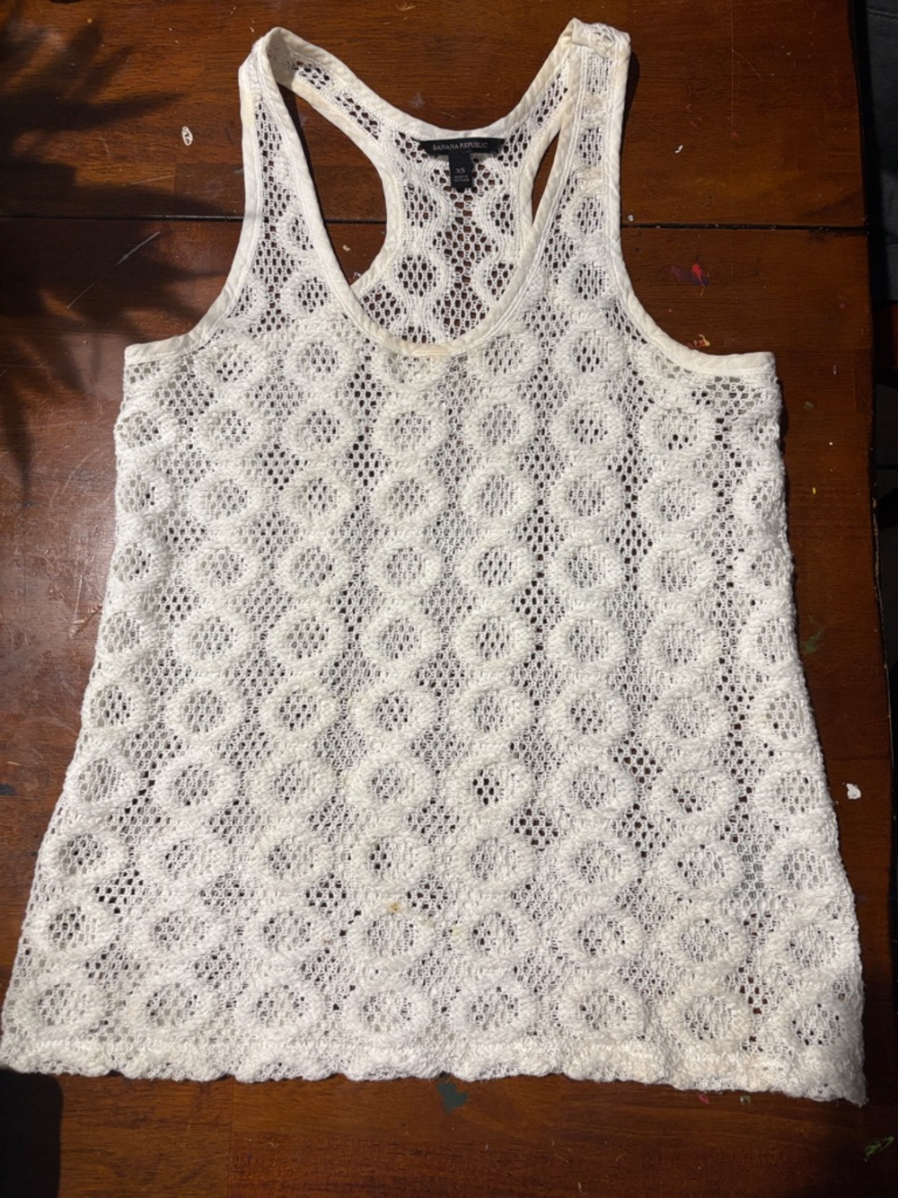 Banana Republic Cream Crochet Racerback Tank